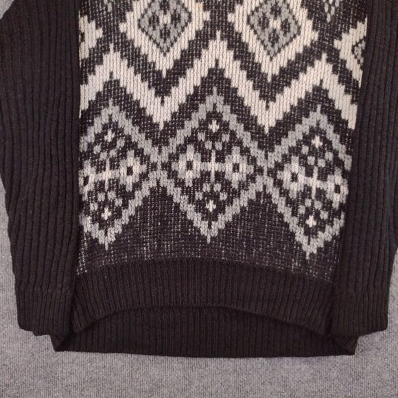 Vintage Carriage Court Womens Sweater Size Large Black White Diamond Geometric - Picture 8 of 11
